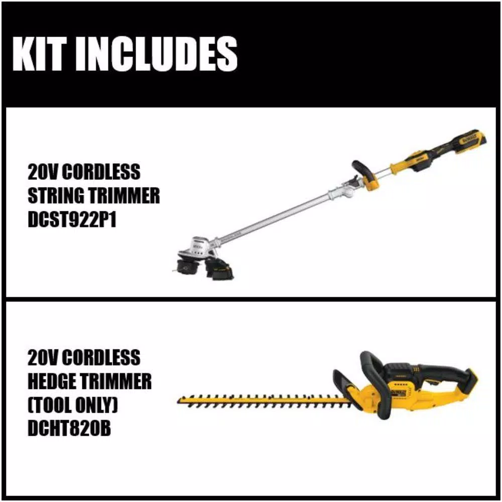 DEWALT 20V MAX Brushless Cordless String Trimmer with 22 in. Hedge Trimmer Bonus Kit
