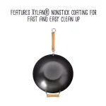 Honey-Can-Do Joyce Chen 4-Piece Carbon Steel Non-Stick Wok Set with High Dome Lid, Bamboo Spatula, and Recipe Booklet thumbnail 3