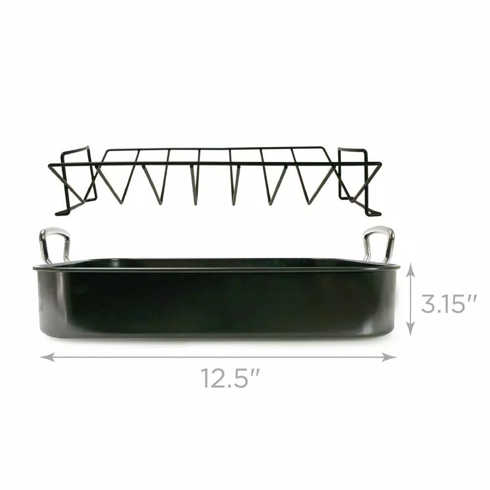 Ecolution Aluminum Roasting Pan with Hydrolon PFOA-Free Non-Stick Coating and Rack
