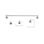 Ponte Giulio 4-Piece Square Bath Hardware Set, Polished Nickel thumbnail 1