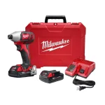 Milwaukee M18 18V Lithium-Ion 1/4 in. 2-Speed Impact Driver Kit with (2) 1.5Ah Batteries, Charger, and Hard Case thumbnail 1