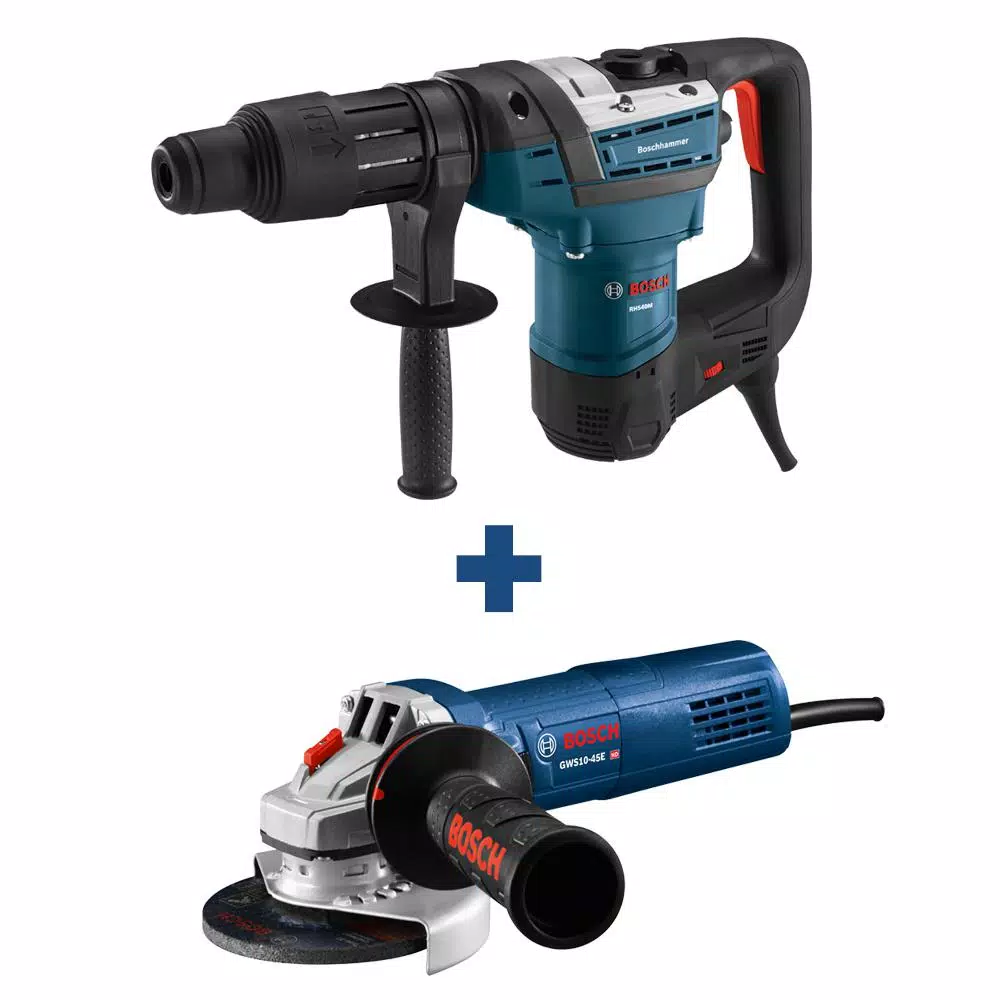 Bosch SDS-Max Rotary Hammer Drill & 4.5 in. Angle Grinder Combo Kit with Carrying Case