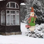 Glitzhome 36 in. Metal Snowman Holiday Decor - 3-in-1 Yard Stake, Standing, or Wall Hanging Decoration thumbnail 7