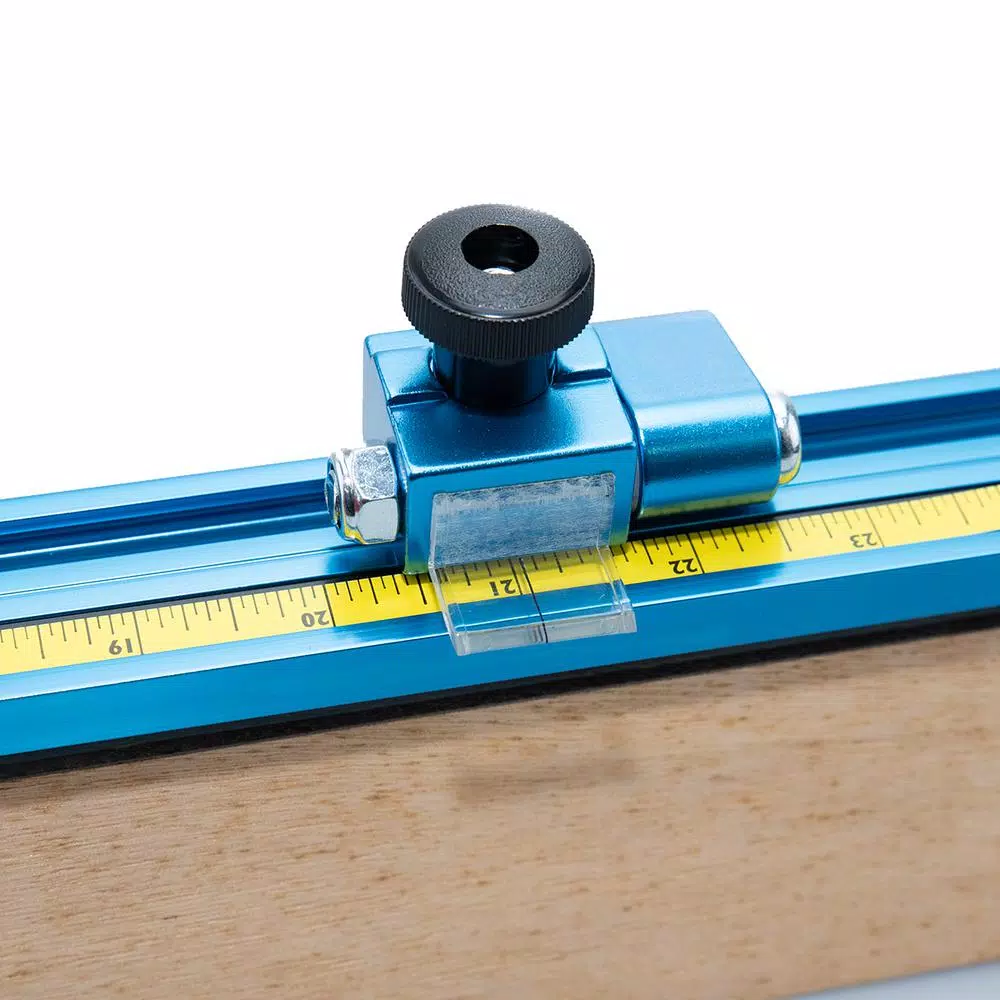 POWERTEC 36 in. Aluminum Double T-Track Fence Cap Kit with Adhesive Tape Measure and Plastic Insert
