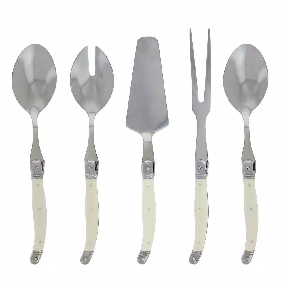 French Home Laguiole 5-Piece Hostess Flatware Serving Set - Faux Ivory