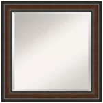 Amanti Art Cyprus Walnut 24.88 in. x 24.88 in. Square Wood Framed Bathroom Vanity Wall Mirror thumbnail 1