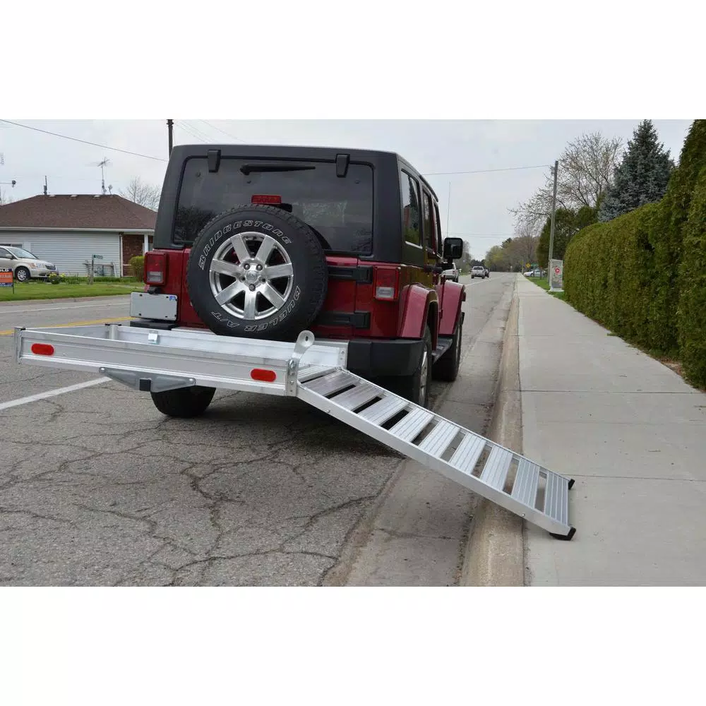 Erickson Deluxe Aluminum Mobility Hitch Cargo Carrier with Ramp, 400 lb. Capacity, 2 in. Receiver