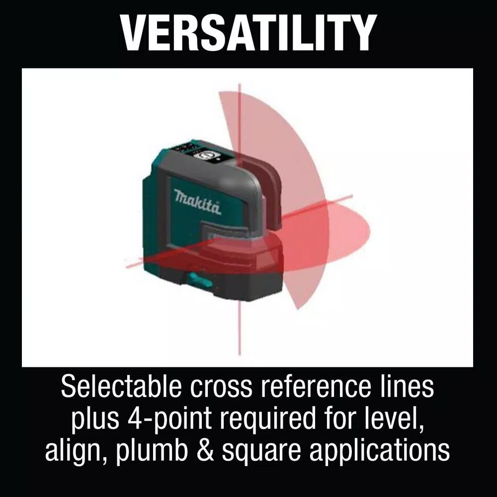 Makita 12V MAX CXT Self-Leveling Red Beam Cross-Line and 4-Point Laser Kit (2.0 Ah)