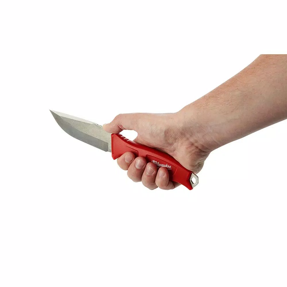 Milwaukee 4 in. Tradesman Fixed Blade Knife with Stainless Steel Drop Point Blade