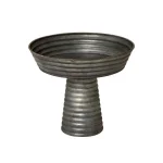 Glitzhome 12 in. Round Farmhouse Galvanized Metal Decorative Tray with Corrugated Edge thumbnail 2
