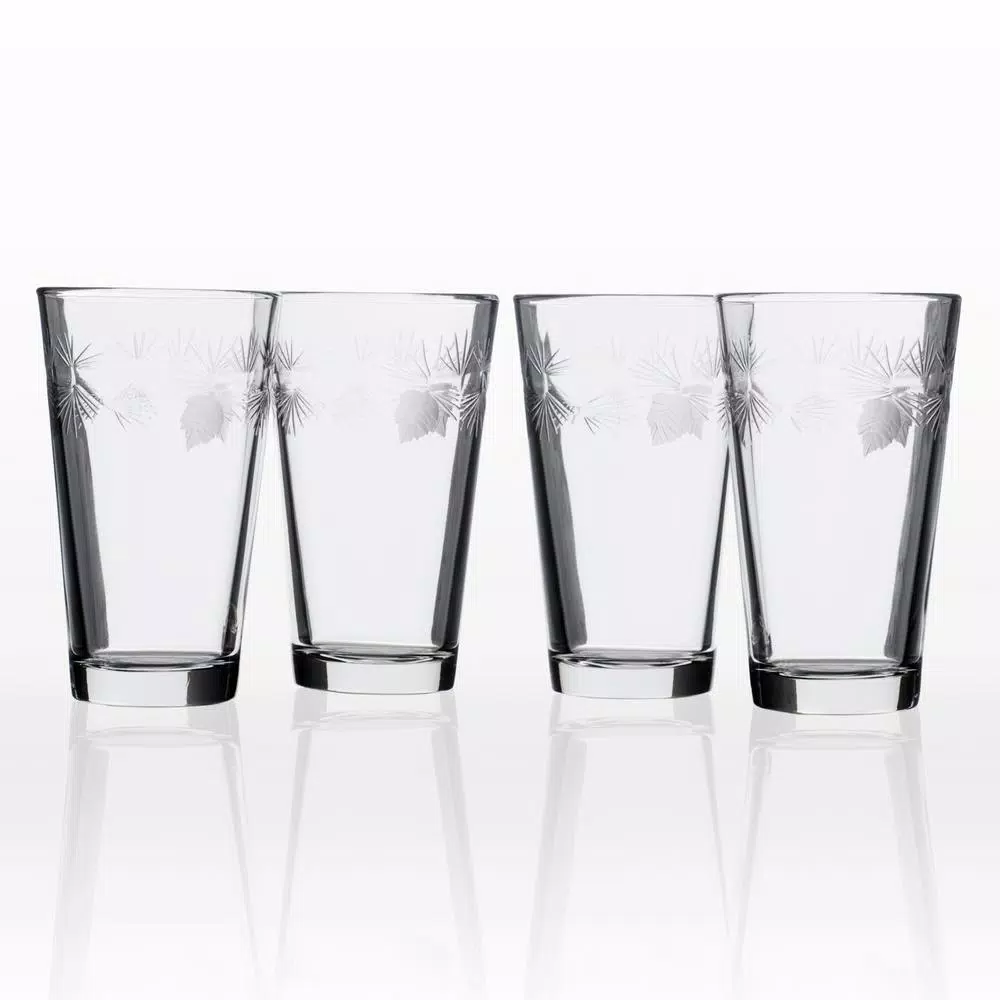 Rolf Glass Icy Pine 16 oz. Clear Pint/Mixing Glass Set of 4