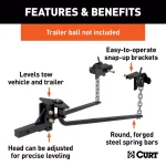CURT MV Round Bar Weight Distribution Hitch, 8,000-10,000 lbs. GTW, 31-3/16 in. Bars thumbnail 4