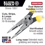 Klein Tools 8-3/8 in. All Purpose Long Nose Pliers with Spring and Wire Stripper thumbnail 2