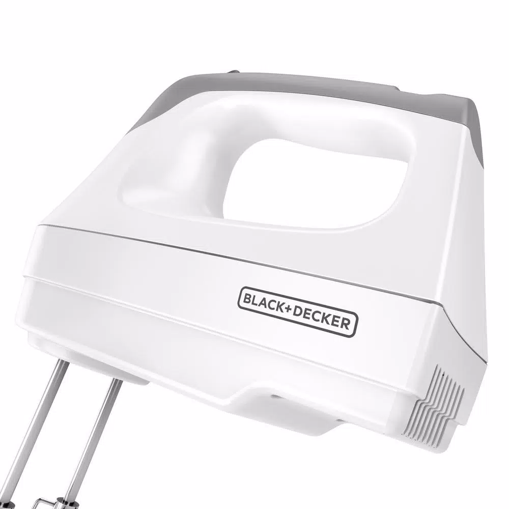BLACK+DECKER 6-Speed Hand Mixer with 5 Attachments, 250W, White