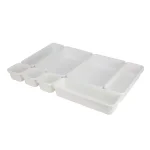 HOME basics 8-Piece Multi-Drawer Organizer Set, White Plastic Utensil Tray thumbnail 1