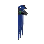 Steel Vision 9-Piece Metric Extra Long Ball Point Hex Key Wrench Set, Blue thumbnail 1