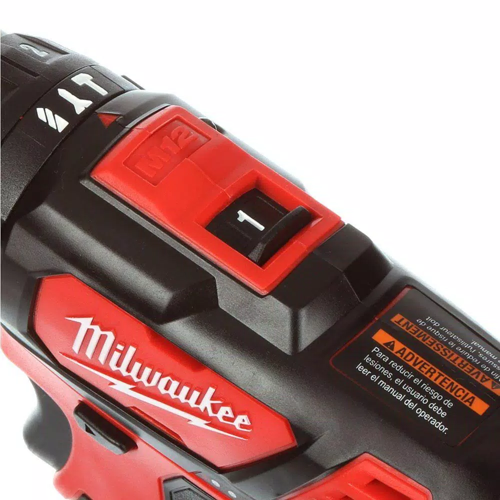 Milwaukee M12 12V Lithium-Ion Cordless 3/8 in. Hammer Drill/Driver Kit with Two 1.5 Ah Batteries and Hard Case