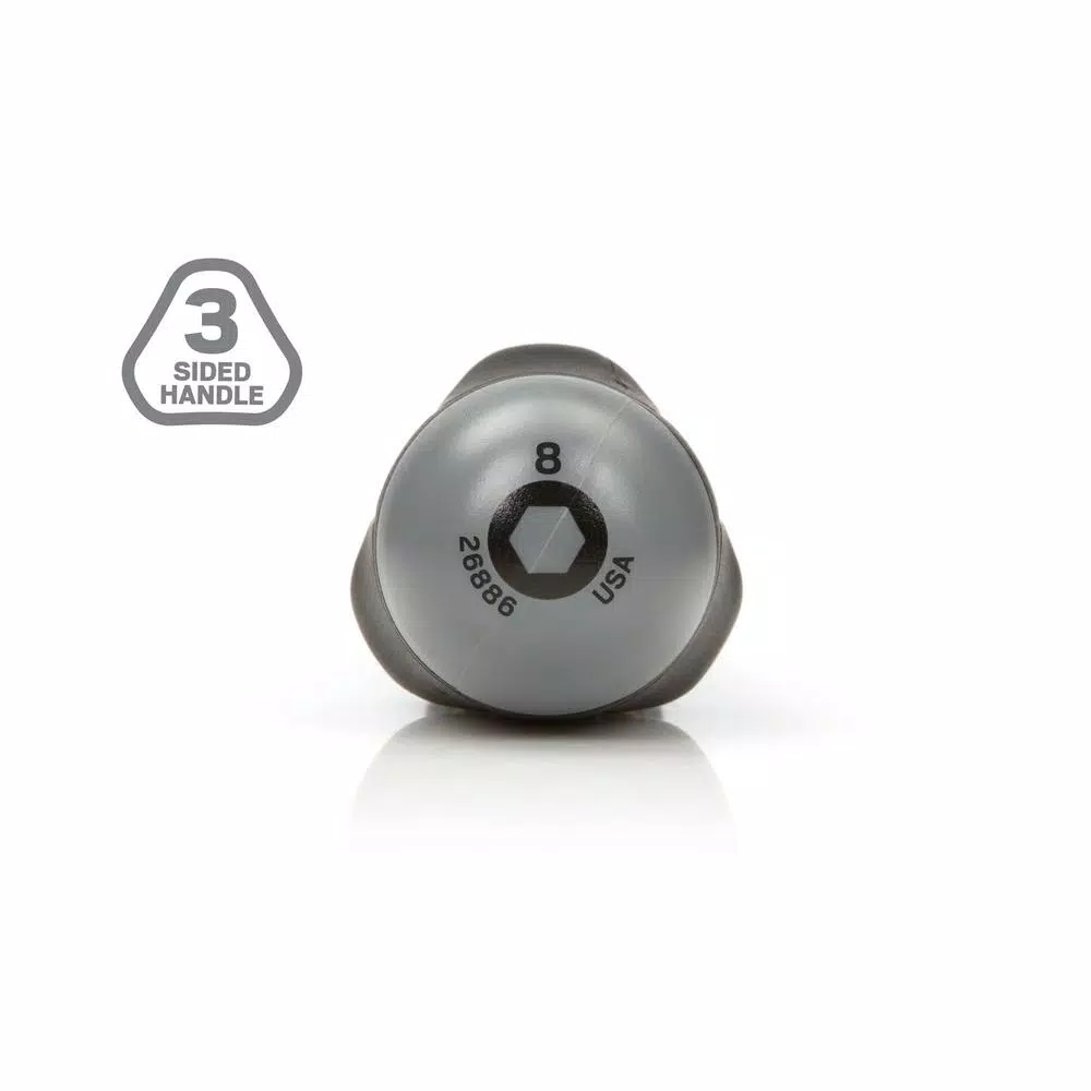 TEKTON 8 mm Nut Driver with Patented Three-Sided Handle