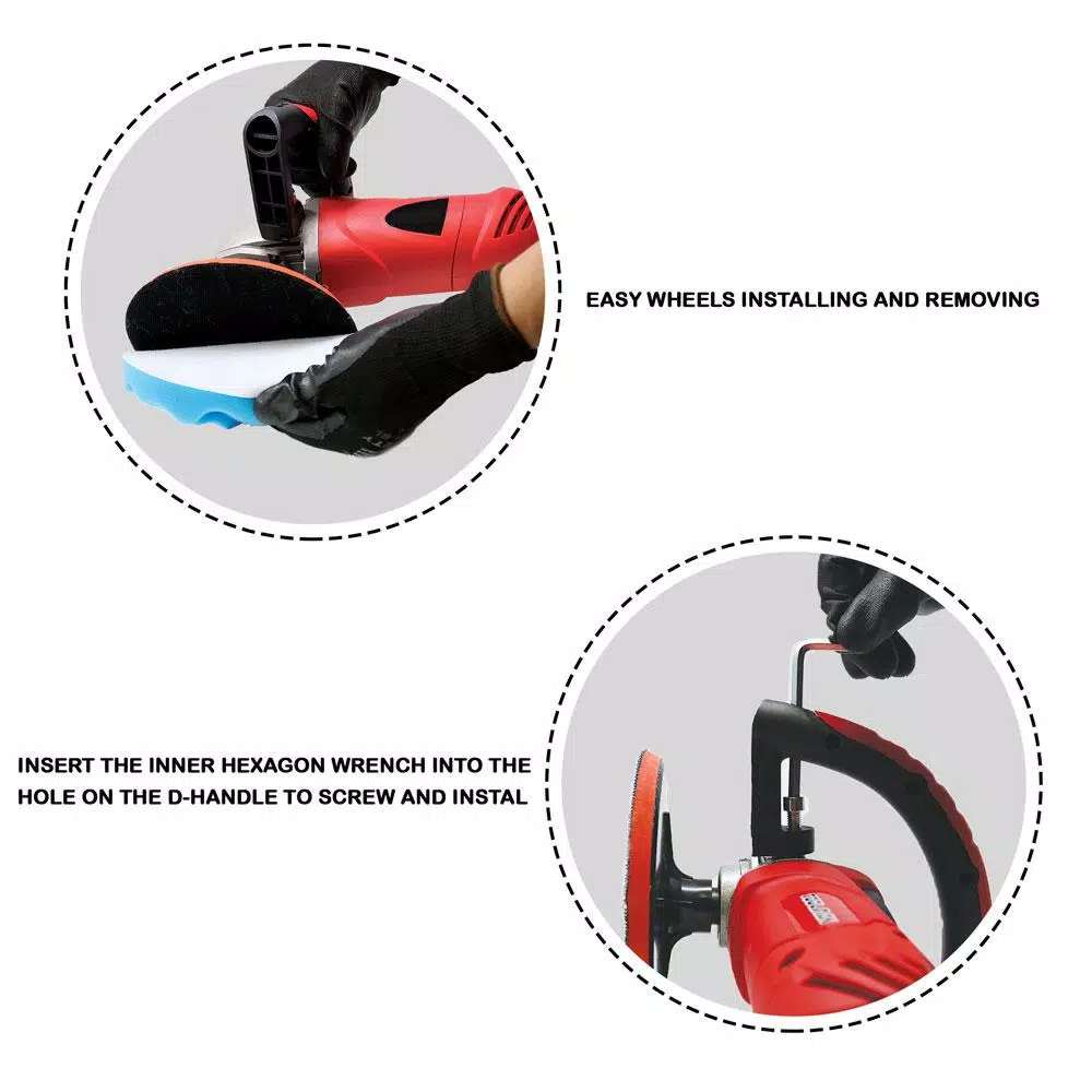 Boyel Living 12 Amp 7 in. Corded Variable Speed Polishing Buffer and Disc Sander with 6 Speed Settings