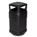 Alpine Industries 16 Gal. Black Open Dome Top Commercial Trash Can, Indoor/Outdoor thumbnail 1