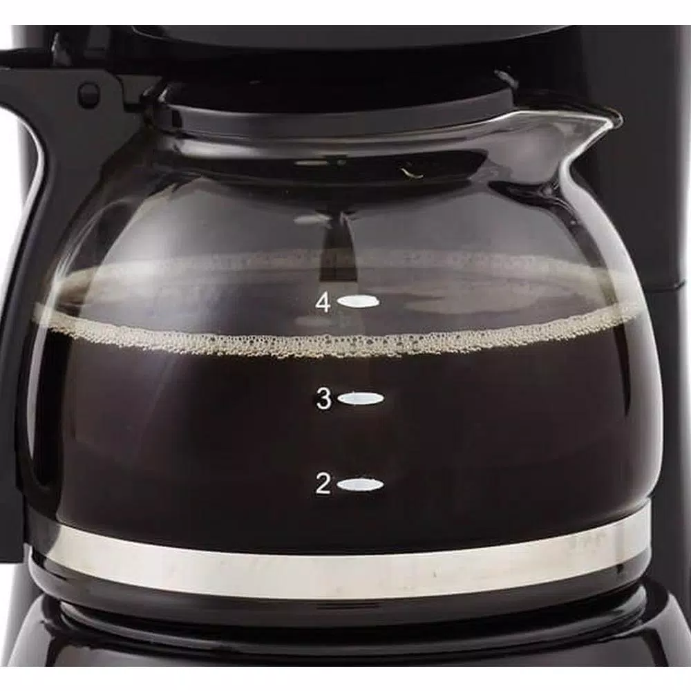 Continental 4-Cup Black Drip Coffee Maker with Non-Stick Keep Warm Plate and Permanent Filter