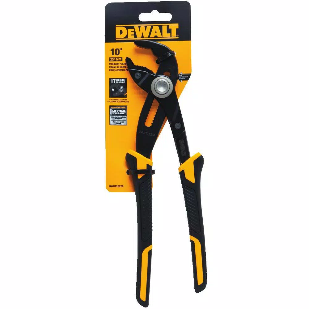 DEWALT 10 in. Pushlock Pliers with V-Jaw Design