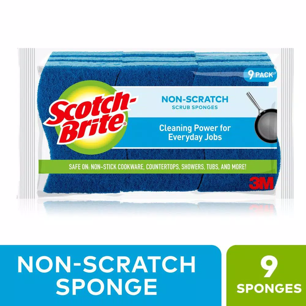 Scotch-Brite Non-Scratch Scrub Sponges, Blue, 9-Pack