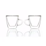GROSCHE Turin Double-Walled Borosilicate Glass Espresso Cups with Handles, 4.7 oz (Set of 2) thumbnail 1