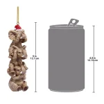 Design Toscano 5 in. See, Speak, Hear No Evil Elephant Holiday Ornament thumbnail 2