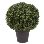 Pure Garden 23 in. Realistic Faux Boxwood Topiary Artificial Plant in Weighted Pot thumbnail 1