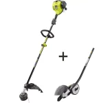 RYOBI 25cc 2-Cycle Gas Straight Shaft String Trimmer with Edger Attachment thumbnail 1