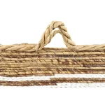 LITTON LANE Rectangular Banana Leaf and Polypropylene Wicker Storage Baskets with Handles, Set of 3 thumbnail 4