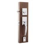 Copper Creek Craftsman Polished Stainless Steel Front Door Handleset with Remi Lever Trim thumbnail 2