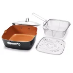 Gotham Steel 6 Qt. Aluminum Ti-Ceramic Nonstick Deep Square All-in-One Casserole Pan Set thumbnail 1