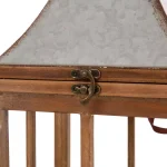 Glitzhome Brown Christmas Farmhouse Wood and Metal Lantern Set of 2 thumbnail 8