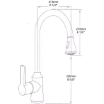 Vanity Art Brushed Nickel Single-Handle Pull Out Kitchen Faucet with 360 Degree Swivel Spout thumbnail 2