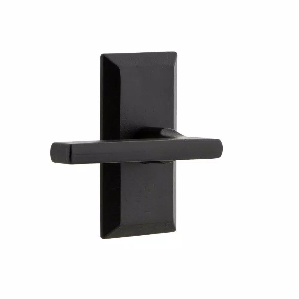 Unbranded Ageless Iron Vale Short Plate Dirk Door Lever - Black Iron Passage Lever