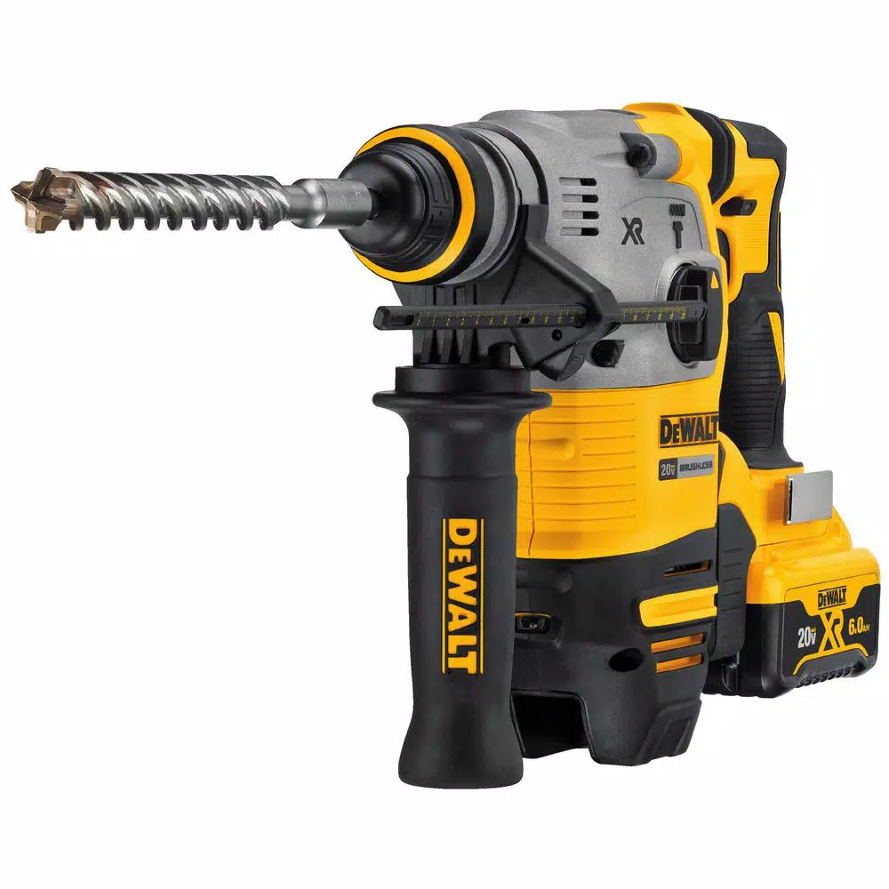 DEWALT 20V MAX XR Brushless 1-1/8 in. SDS Plus L-Shape Rotary Hammer Kit with (2) 6.0Ah Batteries & Charger