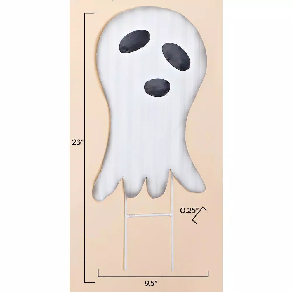 Worth Imports 23 in. Metal Halloween Ghost Yard Stake Decor, Set of 2