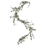 Worth Imports 4.25 ft. Green Mistletoe and White Berry Garland with Glitter thumbnail 1