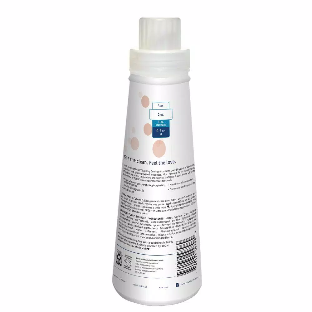 ECOS 4x Ultra Concentrate Laundry Detergent, Magnolia & Lily, 25 oz