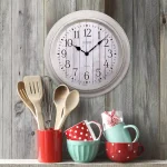 La Crosse Technology 14 in. Round White Distressed Barn Wood Style Wall Clock with Quartz Movement thumbnail 1