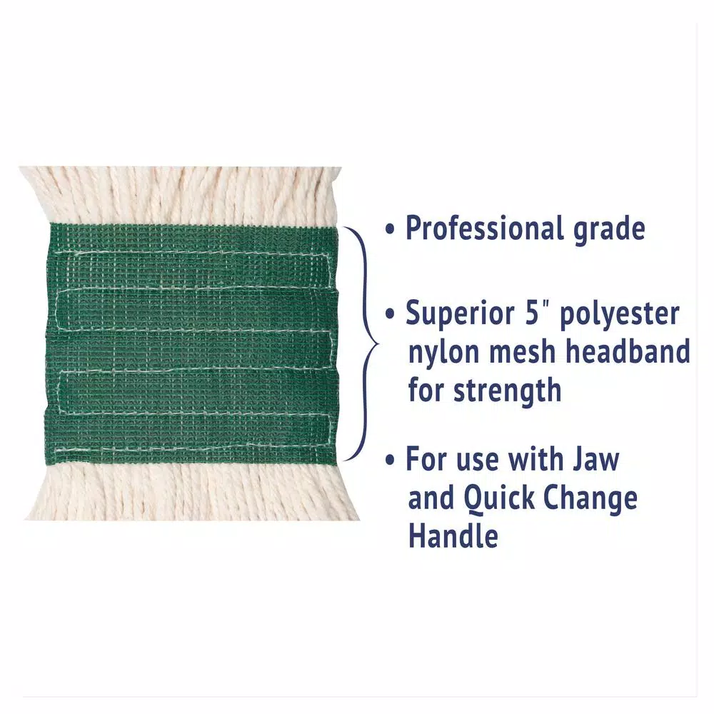 Boardwalk Super Loop Medium Wet Mop Head, 4-Ply Cotton/Synthetic Blend, White, 12/Carton