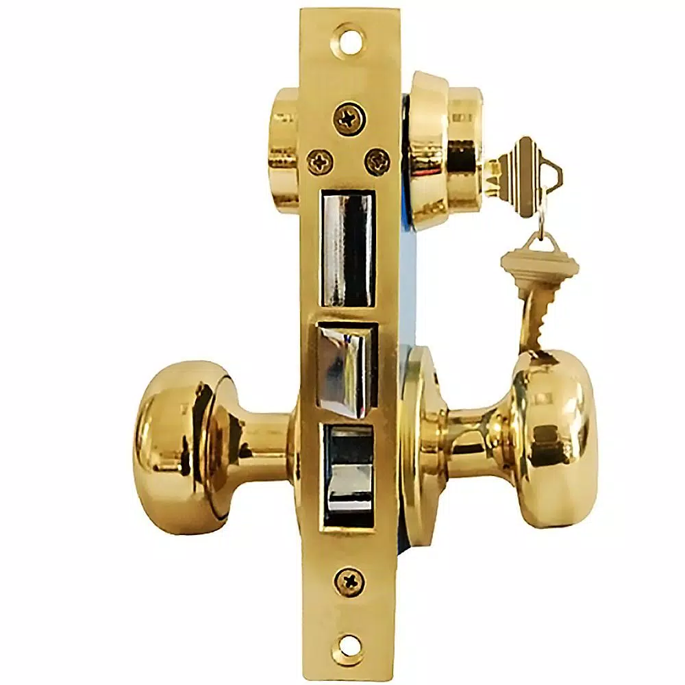 Premier Lock Brass Finish Iron Gate Mortise Entry Door Lock Set, Right Hand, 2-1/2 in. Backset