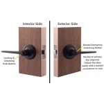 Copper Creek Zane Contemporary Black Privacy Lever Door Handle for Bedroom and Bathroom thumbnail 5