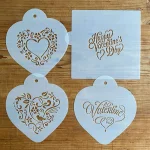 Designer Stencils Be My Valentine Heart Cookie Stencil Bundle - 4 Pattern Set thumbnail 3