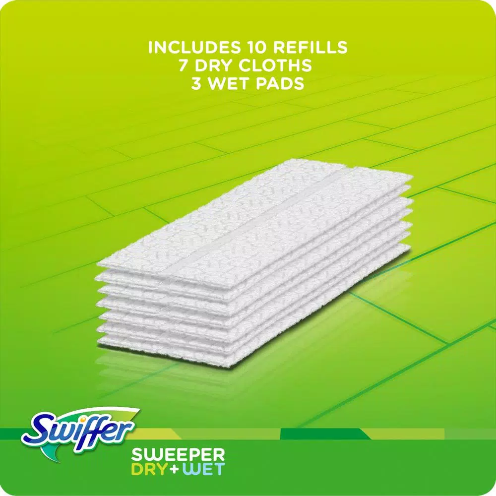 Swiffer Sweeper Dry and Wet Mop Starter Kit with 10 Cloths