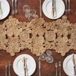 LR Resources Natural Jute Rectangle Indoor Table Runner - 16 in. x 80 in. - Bohemian Farmhouse Decor thumbnail 6