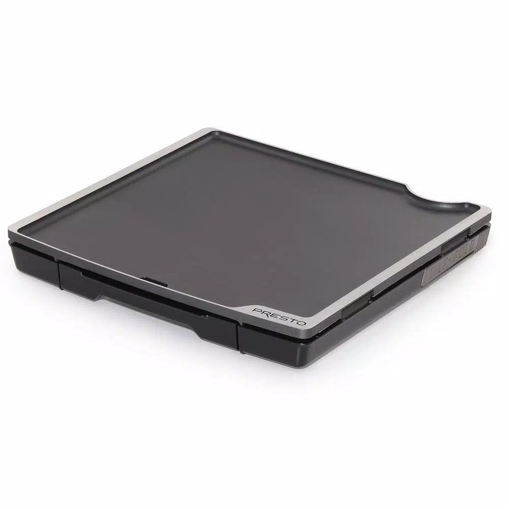 Presto Tilt and Fold 254 sq. in. Black Electric Griddle with Temperature Sensor and Nonstick Surface