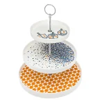 Godinger Chanukah 3-Tier Bone China Serving Tray, 10.75 in. x 12 in. White thumbnail 1